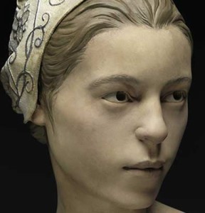 Reconstructed face of woman supposedly cannibalized in the Jamestown VA colony, 1609.