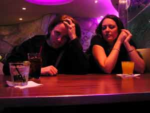 Couple in a bar having a bad date.
